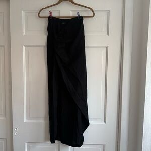 Revolve OW Collection Twisted Wrap Iris Skirt Linen Black Caviar Size L